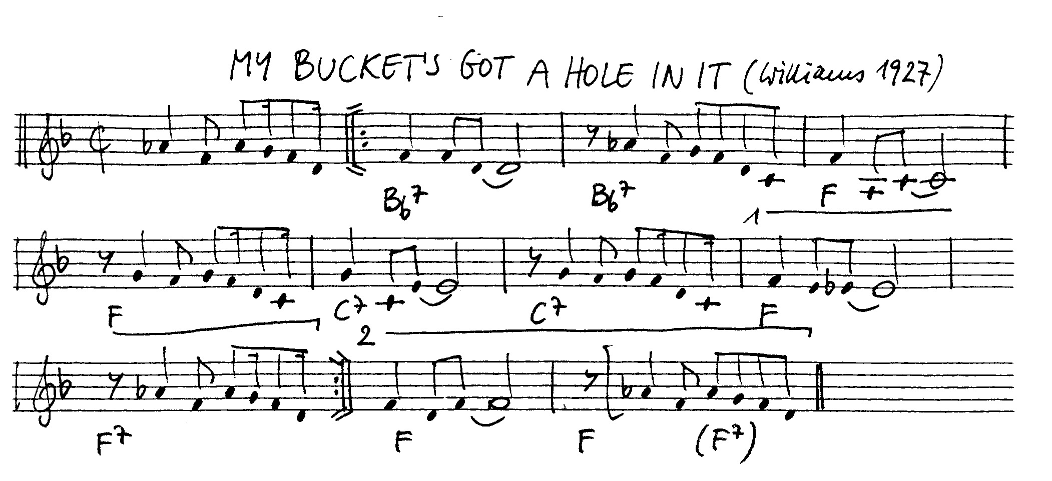 my bucket's got a hole in it leadsheet – book us for your next 20s or gatsby event